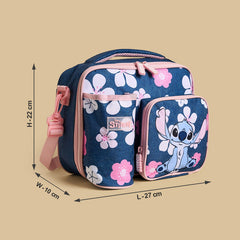 Stitch print lunchbag with zip closure