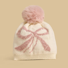 Textured beanie with gloves and scarf