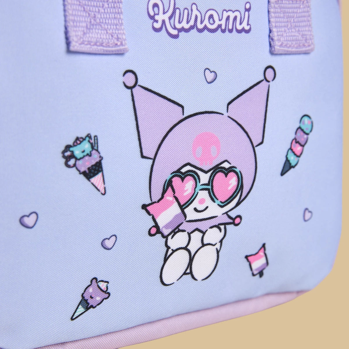 Kuromi print lunch bag with zip closure