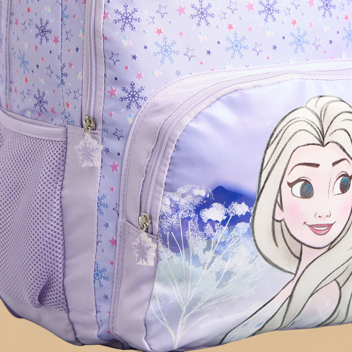 Frozen print backpack with adjustable shoulder straps