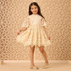 Embroidered dress with cape