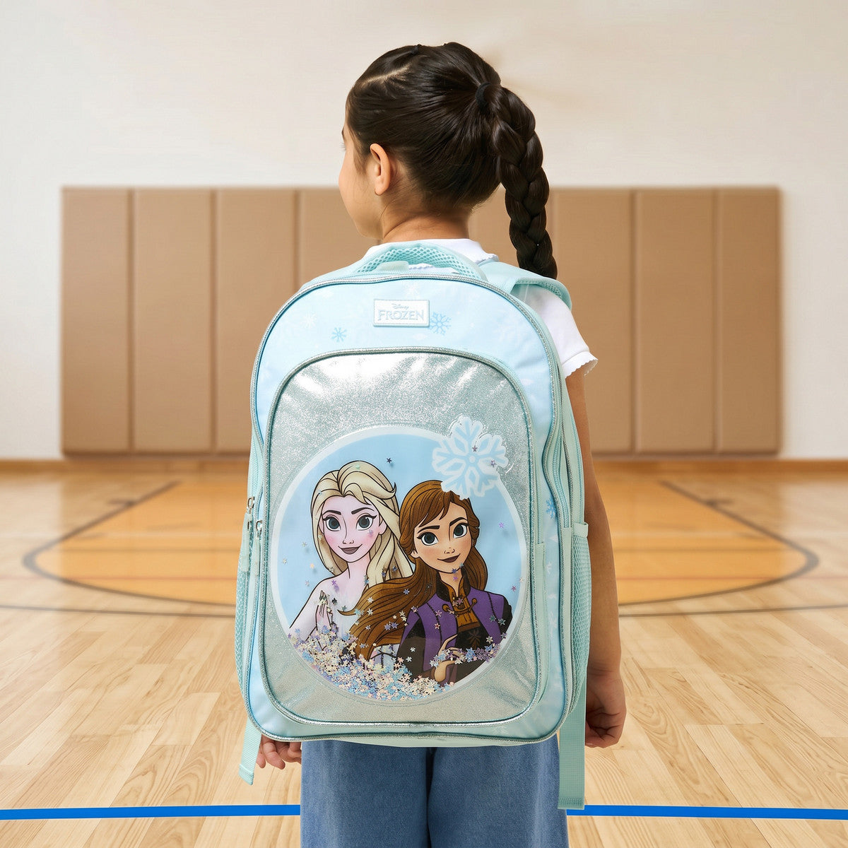 Frozen print backpack with zip closure