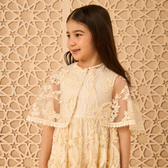 Embroidered dress with cape