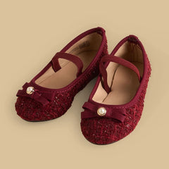 Bow accent ballerina shoes with Elasticated strap
