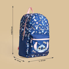 Stitch print backpack with adjustable straps