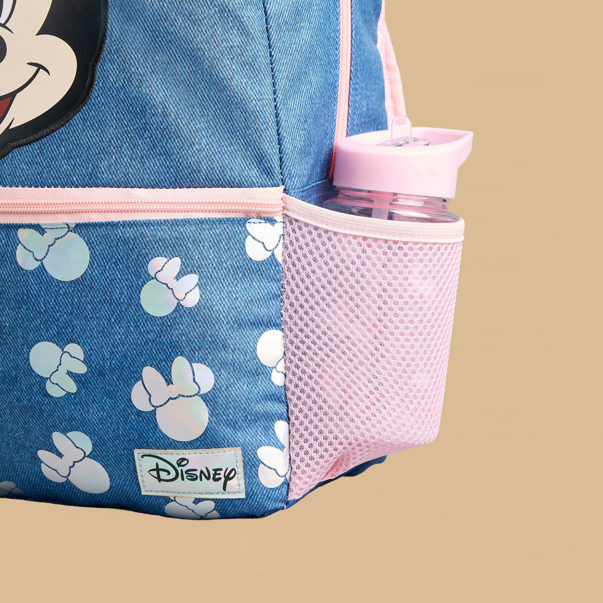 Minnie mouse print backpack with zip closure