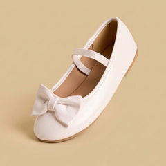 Bow accent ballerina shoes with Elasticated strap