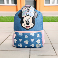 Minnie mouse print backpack with zip closure
