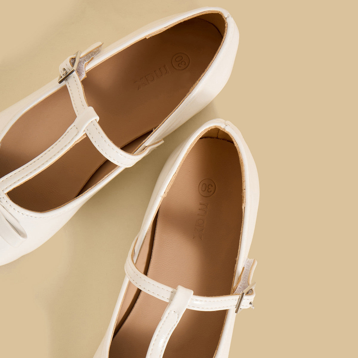Bow accent ballerina shoes with hook and loop closure