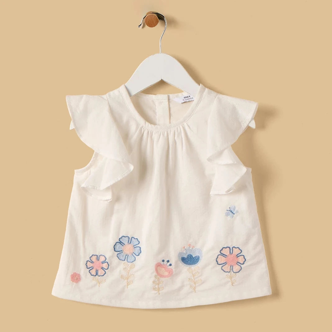Embroidered top and shorts set