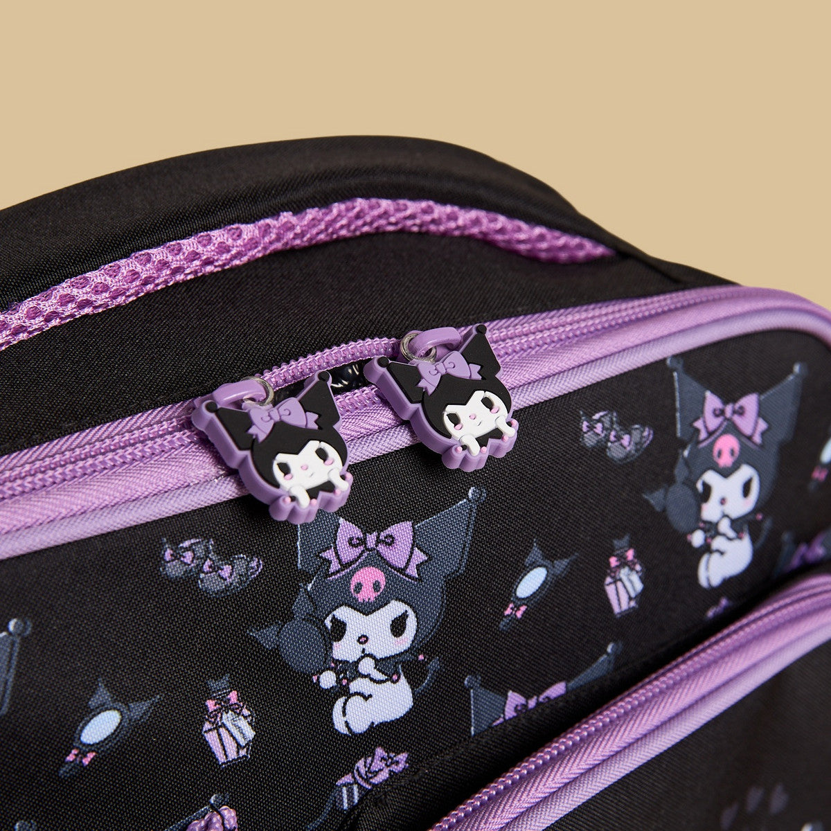 Kuromi print lunch bag with zip closure