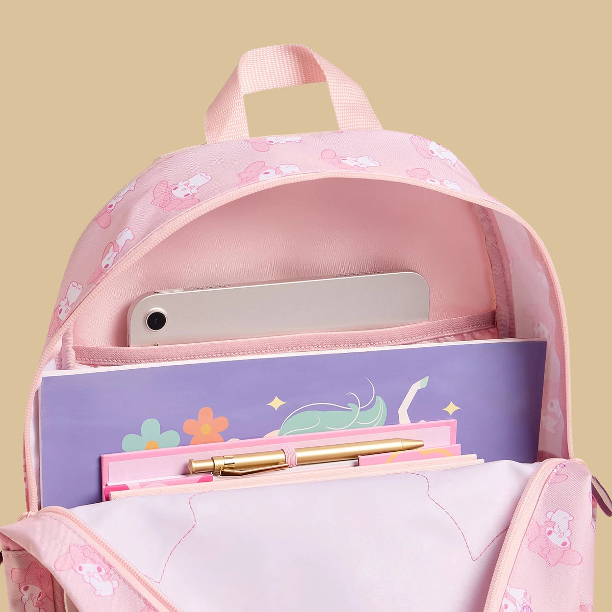 My Melody print backpack with adjustable straps