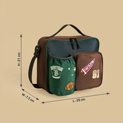 Boston embroidered lunch bag with zip closure