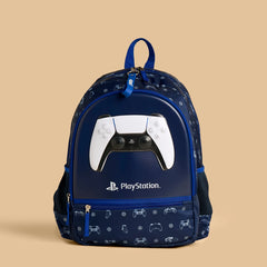 Playstation logo print padded straps backpack with zip closure