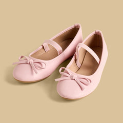 Bow accent ballerina shoes with Elasticated strap