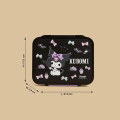 Kuromi print sandwich box with clip lock lid