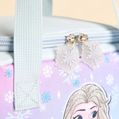 Frozen print lunch bag with zip closure