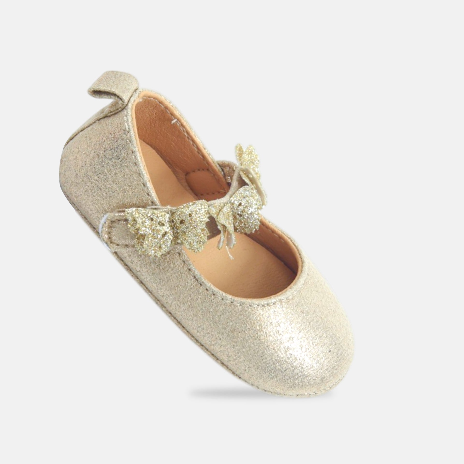 Golden butterfly booties
