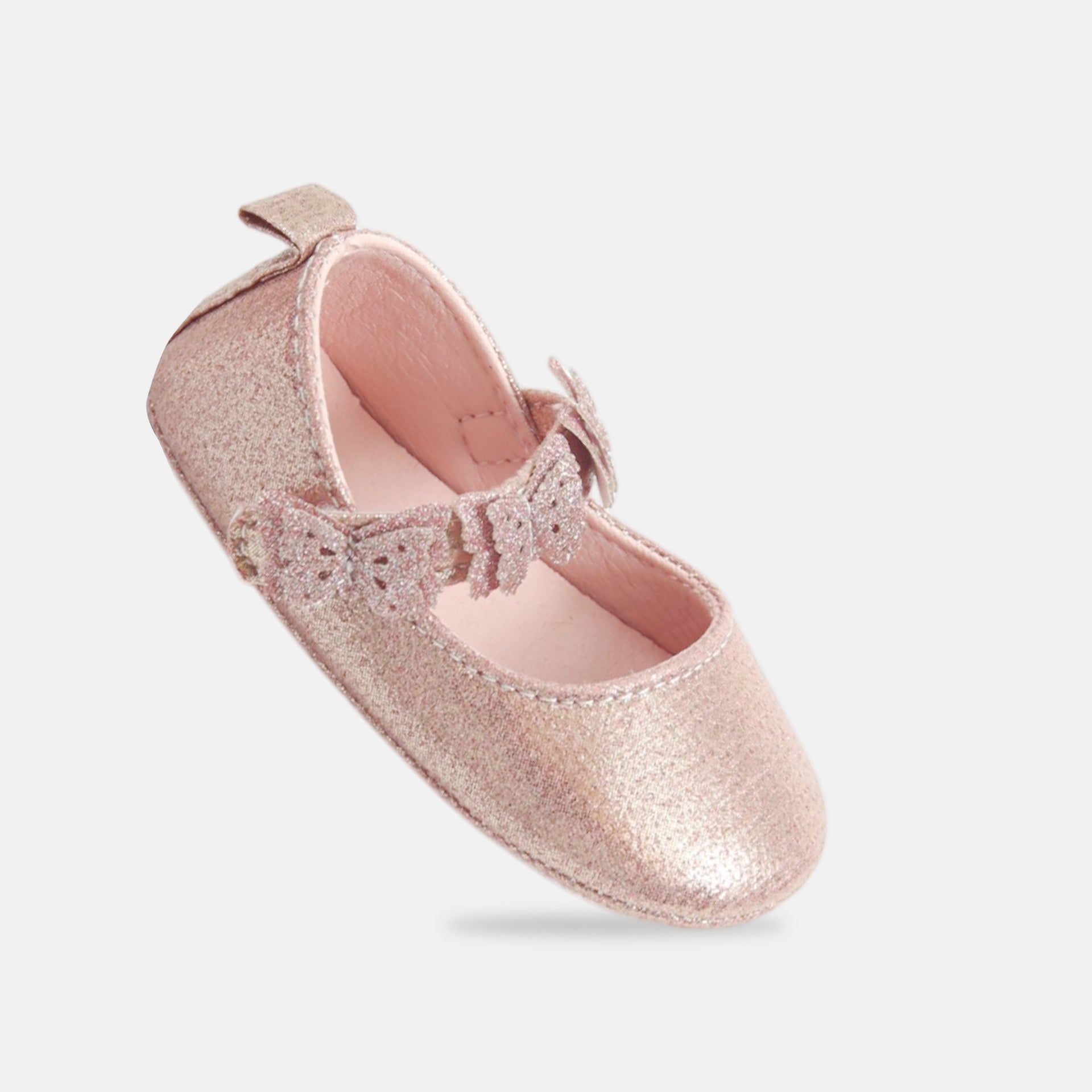 Pink butterfly booties