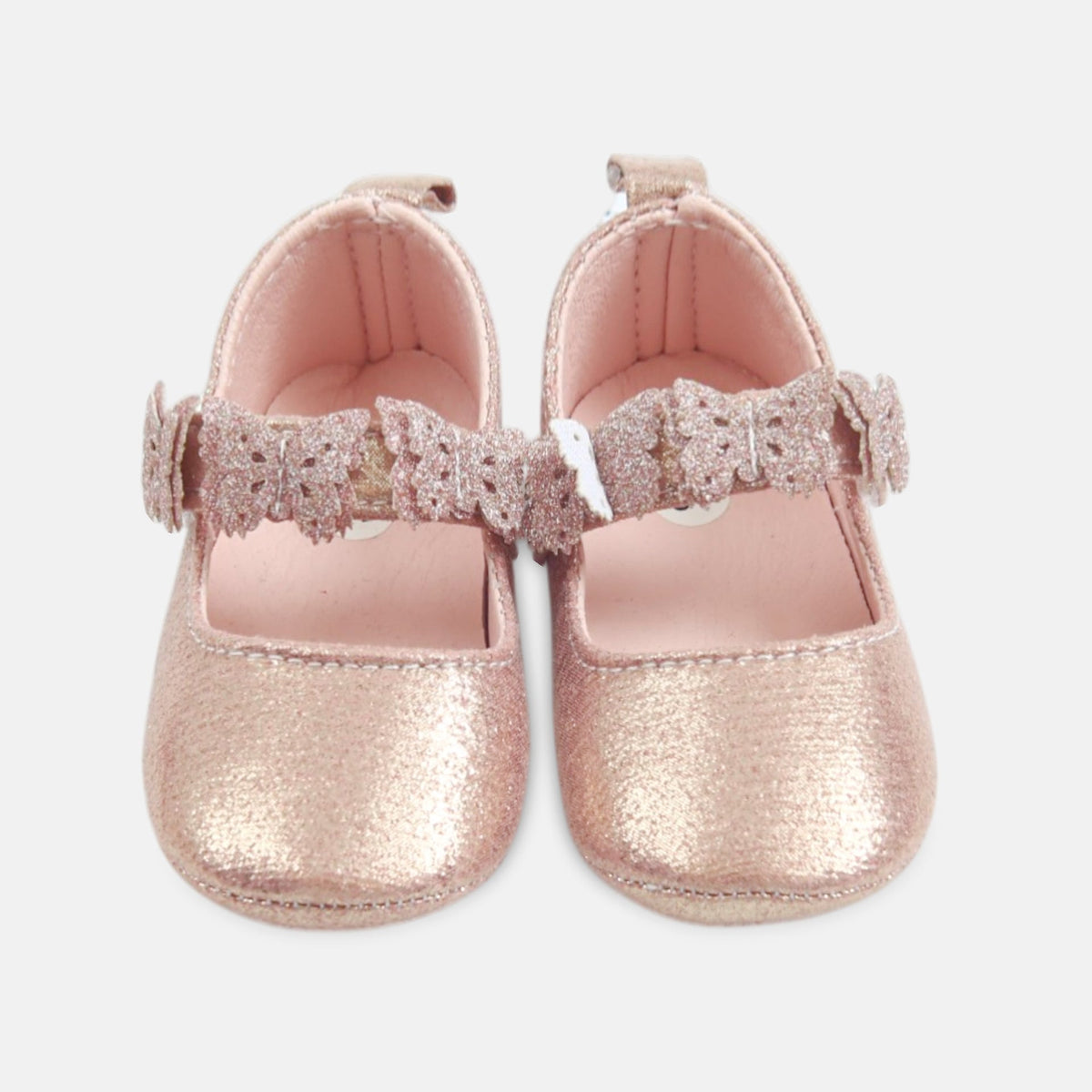Pink butterfly booties