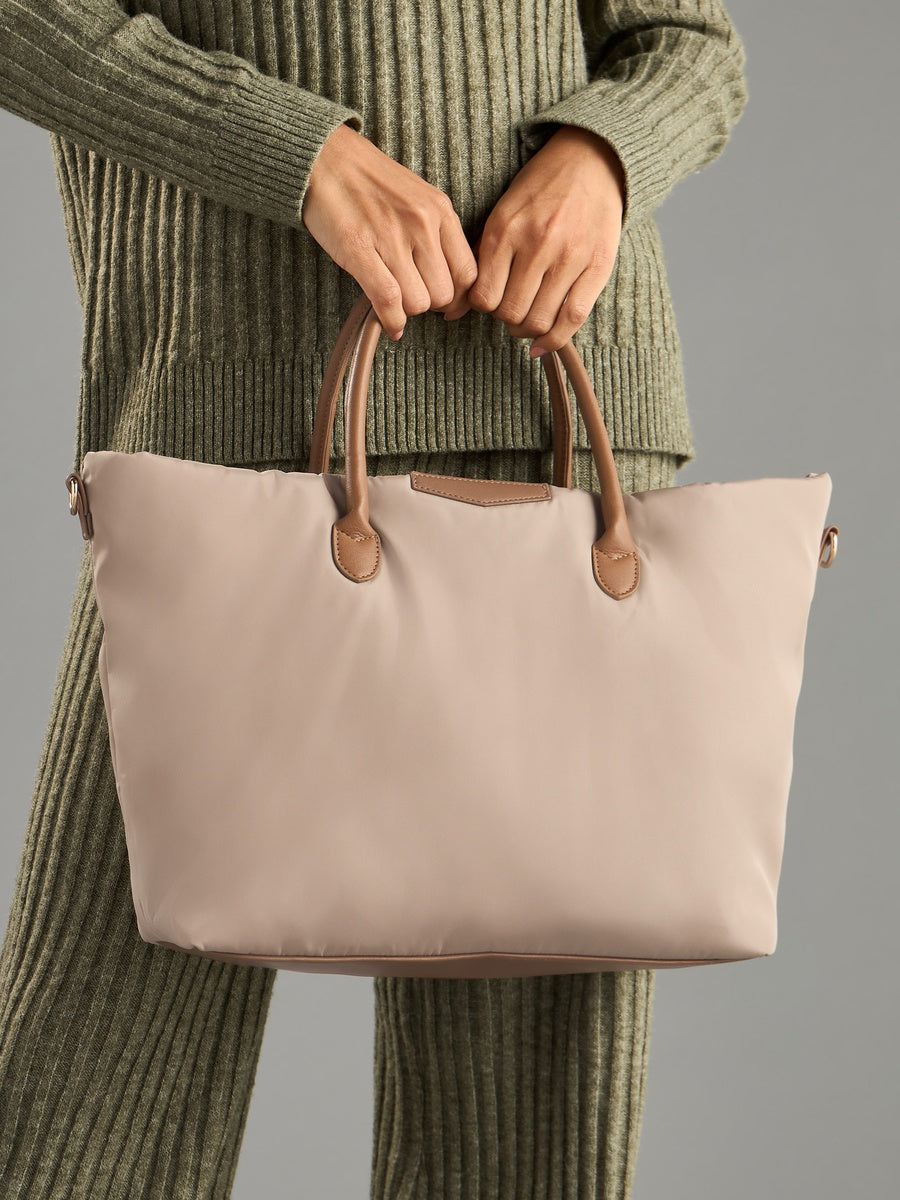 Max Cream Full Size Tote Bag for Women – Spacious Everyday Shoulder Handbag