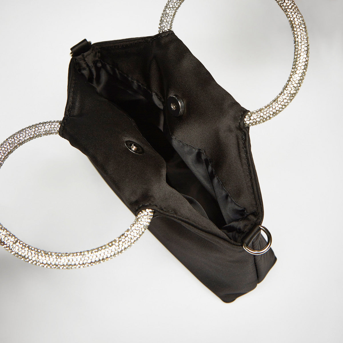 Max Brand Crystal Studded Knot Handle Bag – Black