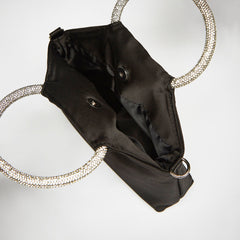 Max Brand Crystal Studded Knot Handle Bag – Black