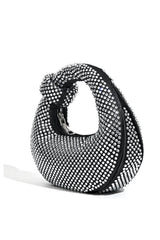 Max Rhinestone Accent Knot Bag – Black