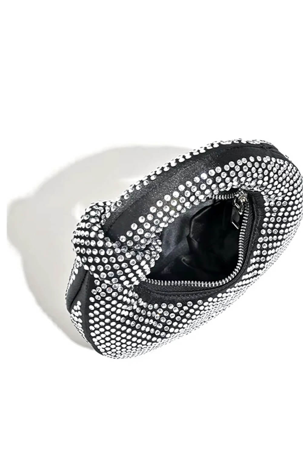 Max Rhinestone Accent Knot Bag – Black