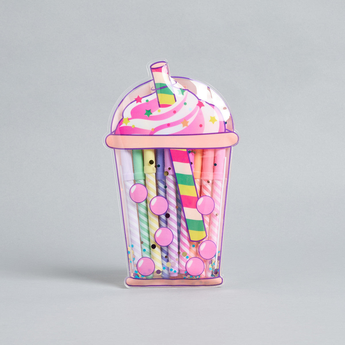 Milkshake-Themed Kids Stationery Set – Colorful Pens & Fun Packaging