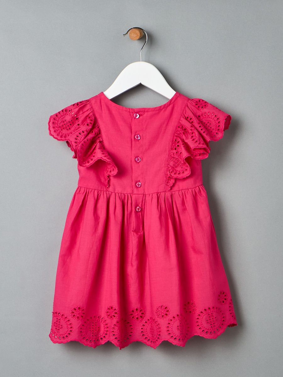 Schiffli Detail Dress with Hairband