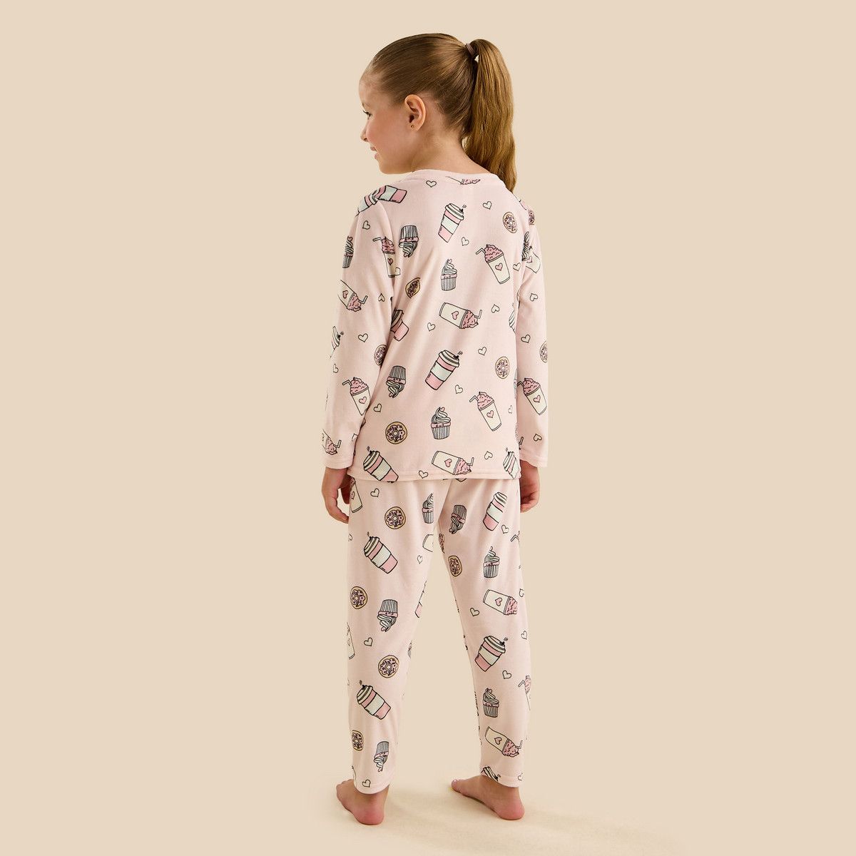 Latte Print Cotton Pyjama Set