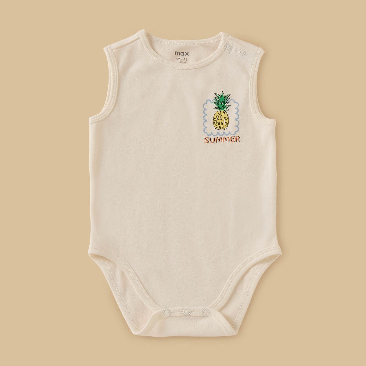Pack of 3 – Printed Sleeveless Bodysuits for Boys