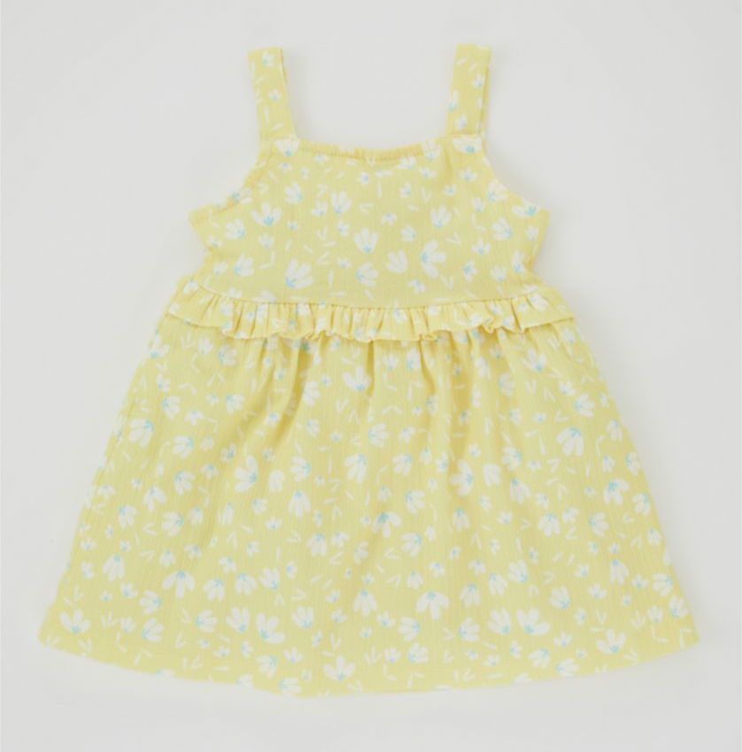 Defacto Flower Strappy Knitted Dress