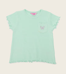 R&B Embroidery Detail Knotted Top and Bottom Set