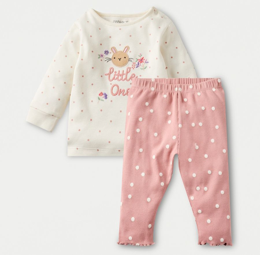 Bunny Applique T-shirt and Pajama Set