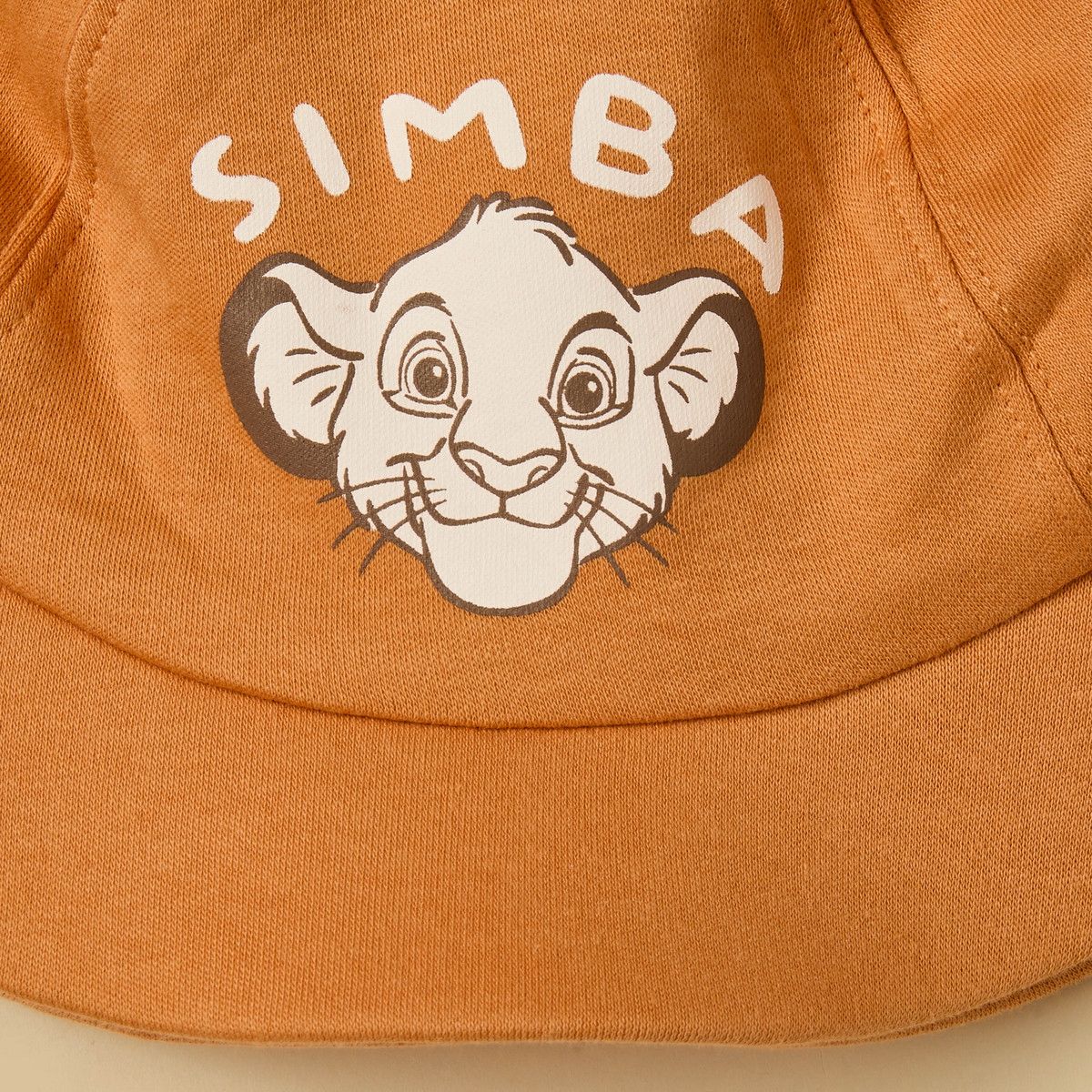 Lion King Print Cotton Romper with Cap