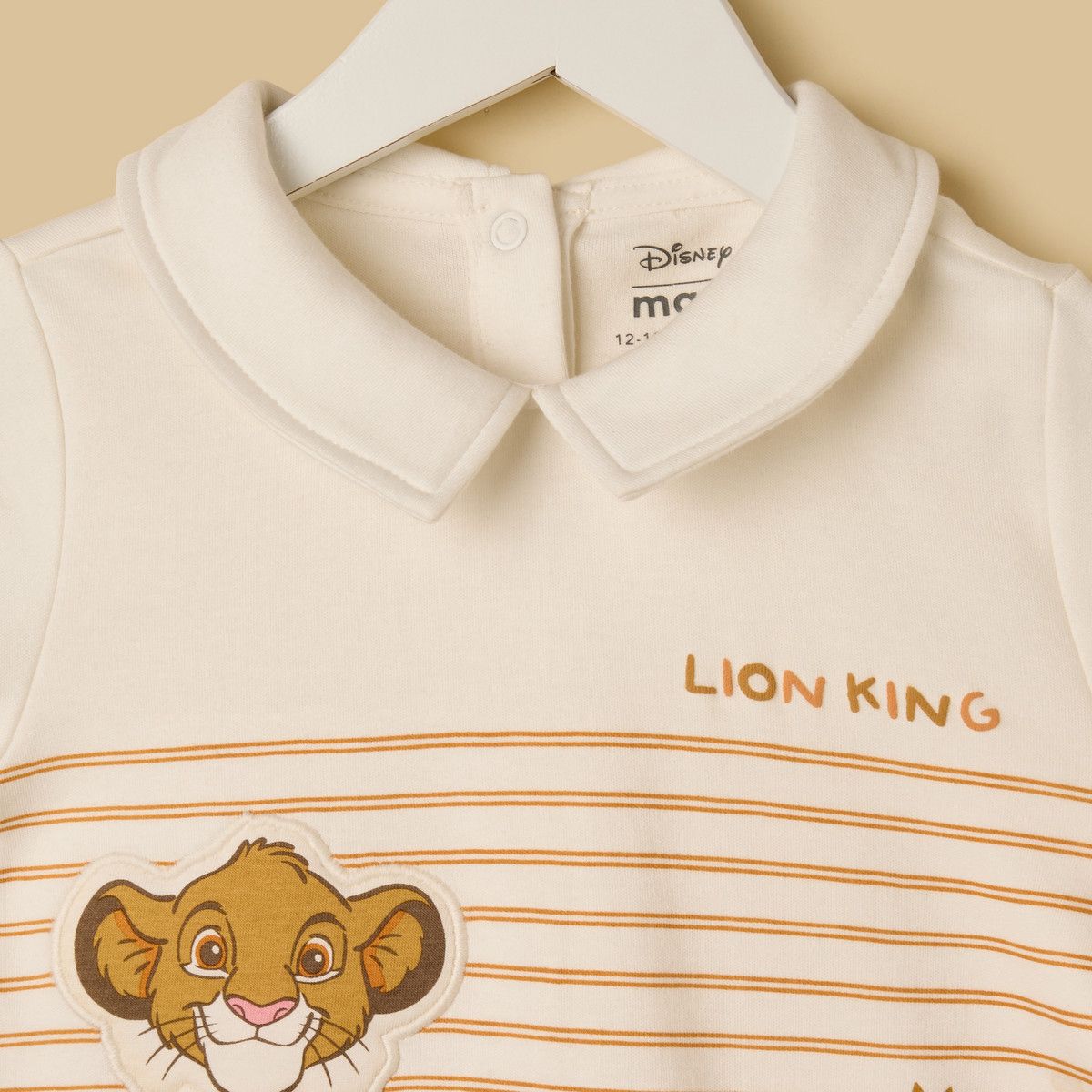 Lion King Print Cotton Romper with Cap