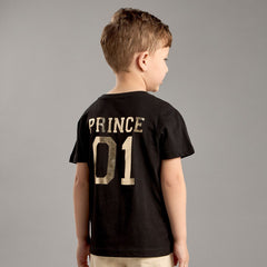 Black Printed Cotton T-Shirt