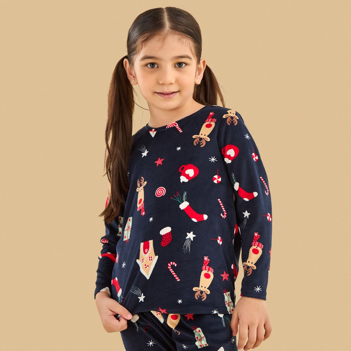 Christmas Print Cotton Pyjama Set