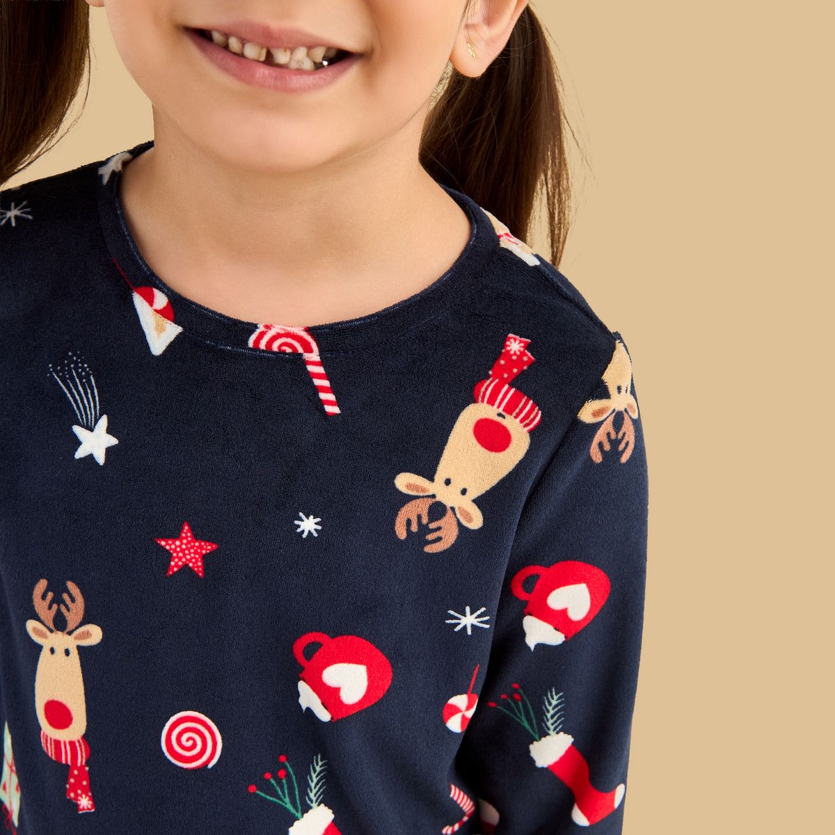 Christmas Print Cotton Pyjama Set