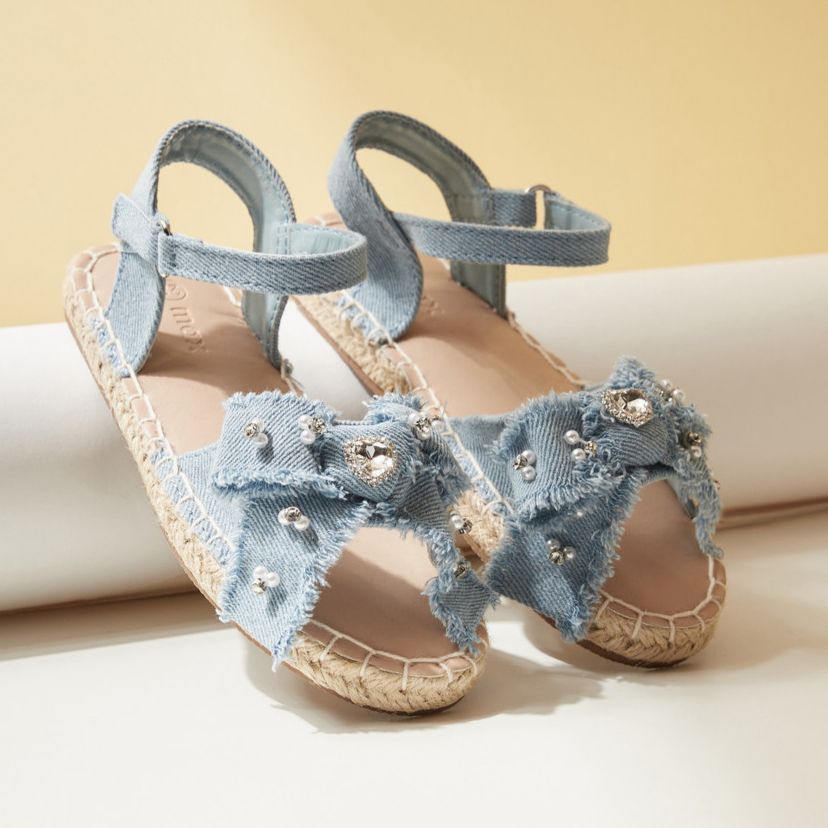 Denim Bow Sandals