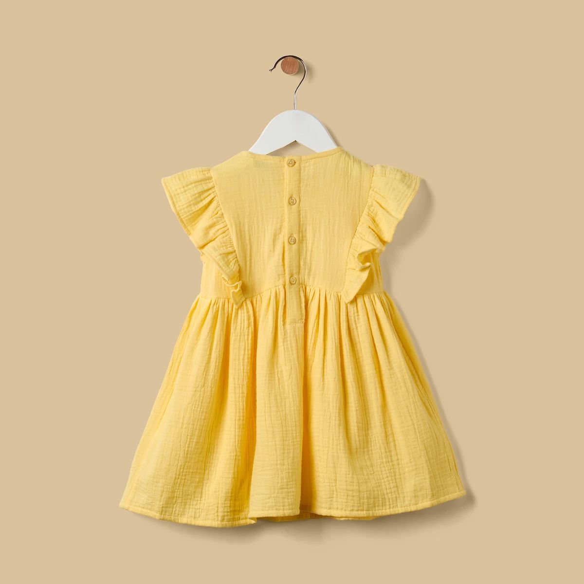 Yellow Crochet Detail Dress with Bloomers