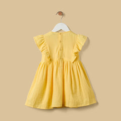 Yellow Crochet Detail Dress with Bloomers