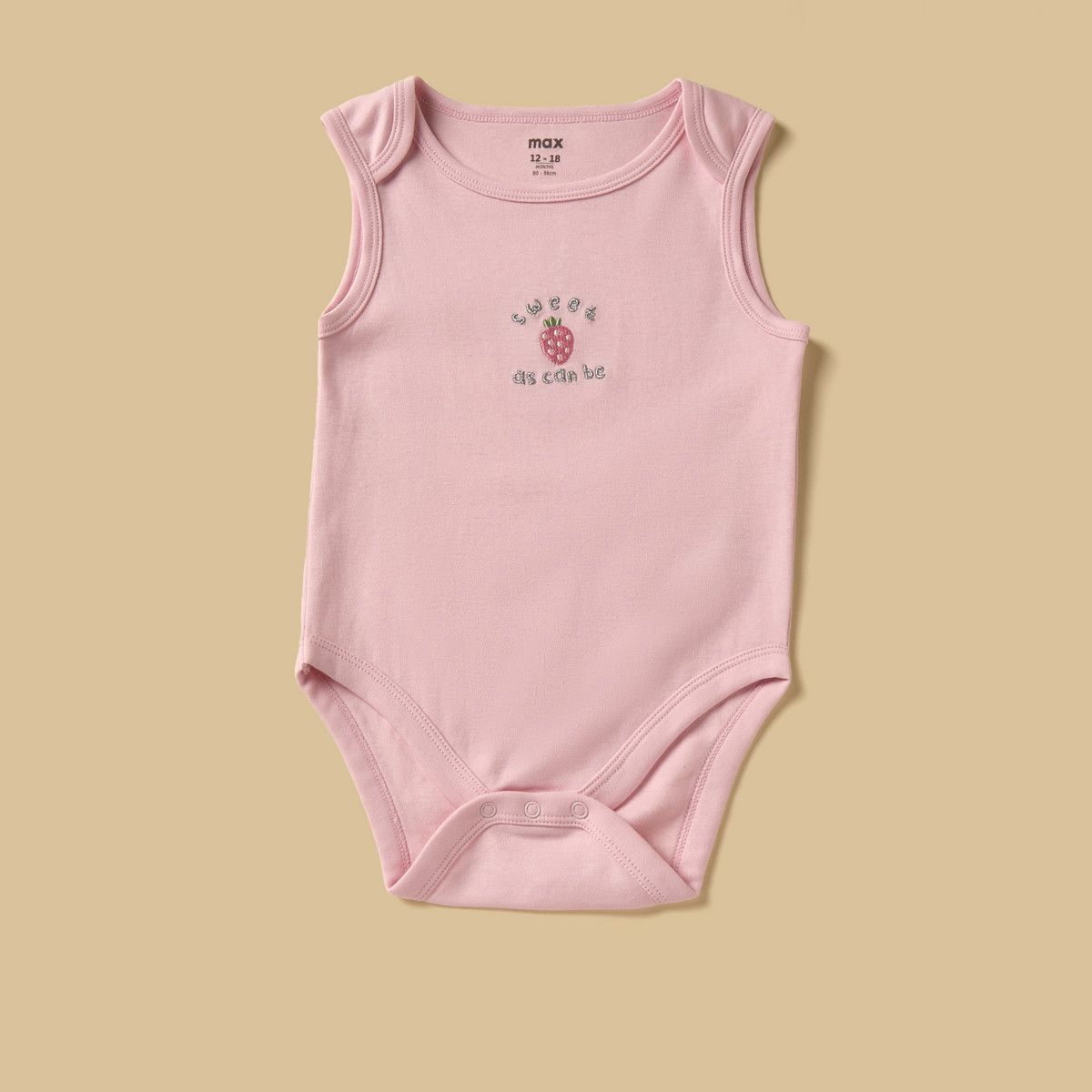 Pack of 3 - Strawberry Print Sleeveless Bodysuit